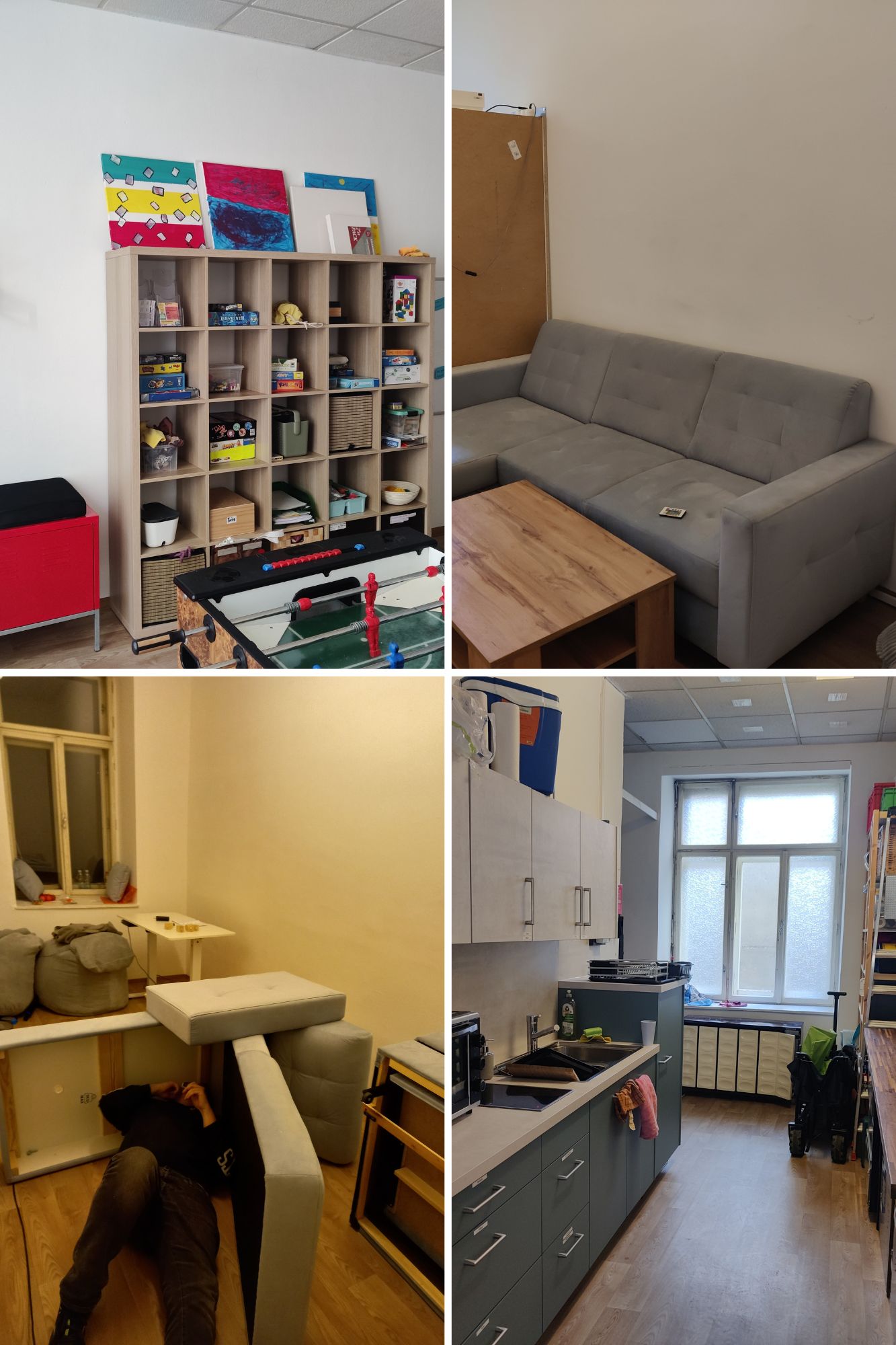 Collage: neue Möbel, neue Küche